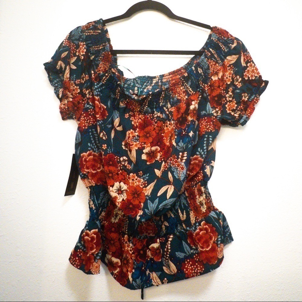 OLM off shoulder floral top